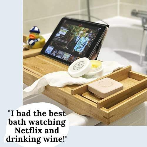 Expandable Bath Caddy Tray For Tub Image 5 Expandable Bath Caddy Tray For Tub