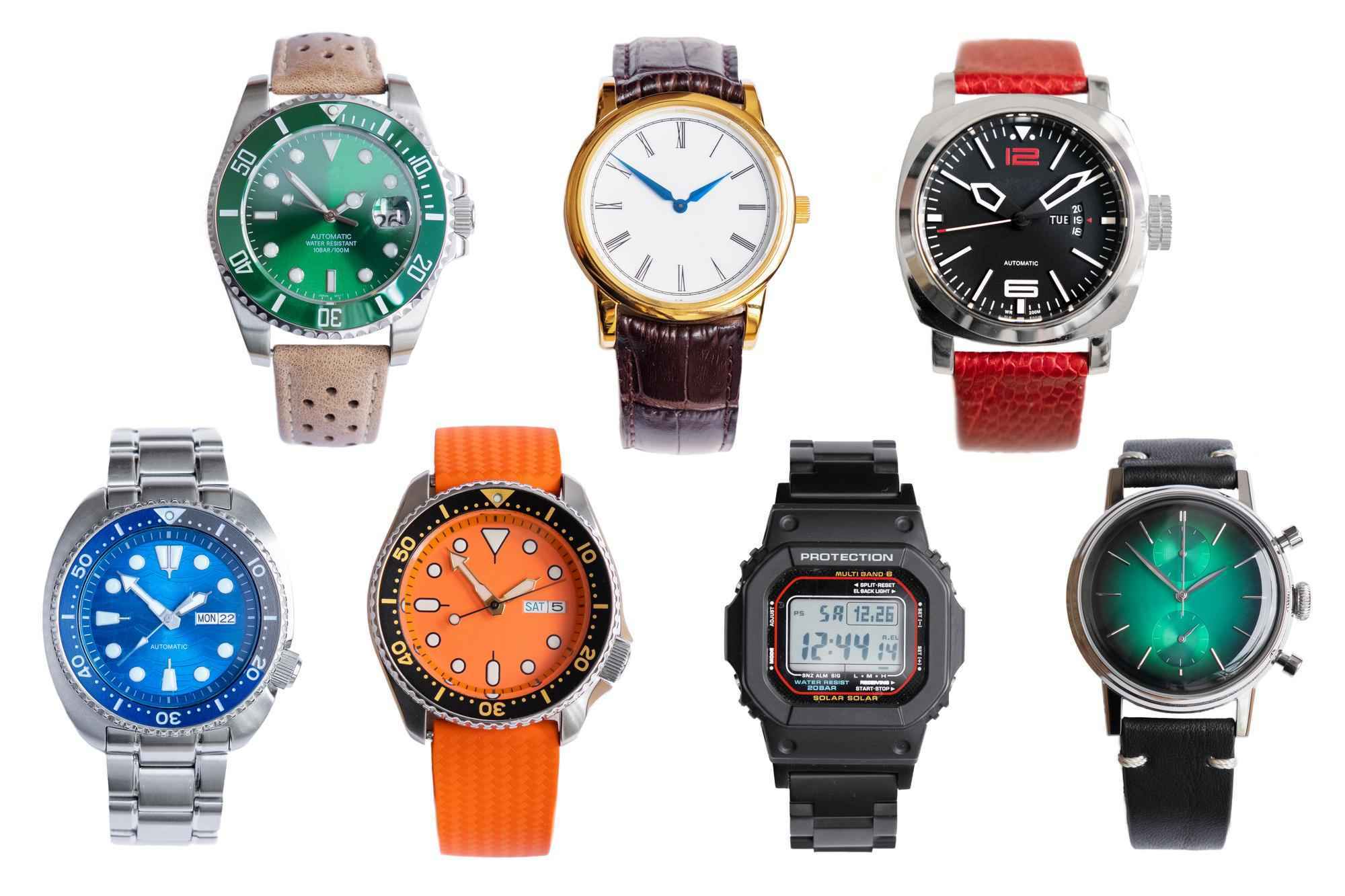 Collection of different wrist watches