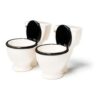 Two black and white toilet shot glasses 1 Two black and white toilet shot glasses 1