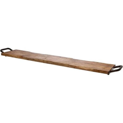 Big wood serving tray with metal holder Charcuterie Platter Cheese Board