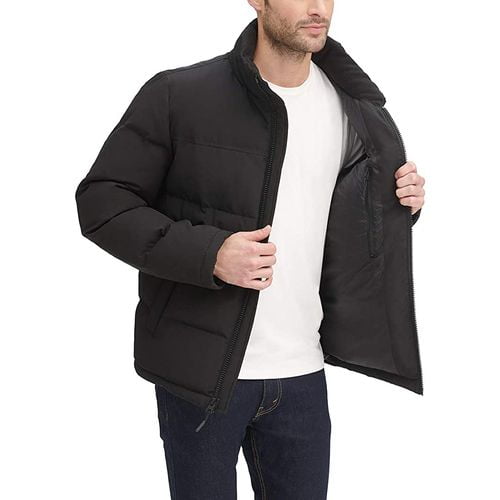 Black color puffer jacket inside view Black color puffer jacket inside view