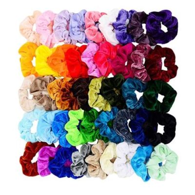 Velvet material hair scrunchies in different colors