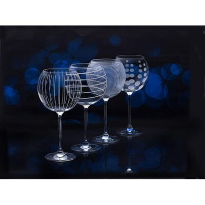 different types of white ballooon wine glasses