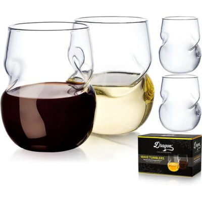 dragon wine glass with finger identations