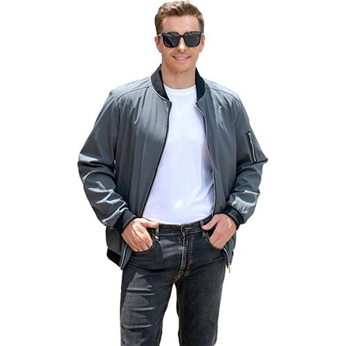 man wearing black cooling glasses and bamboo casual jacket