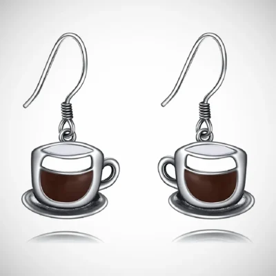 Cup and Saucer Coffee Earring 19