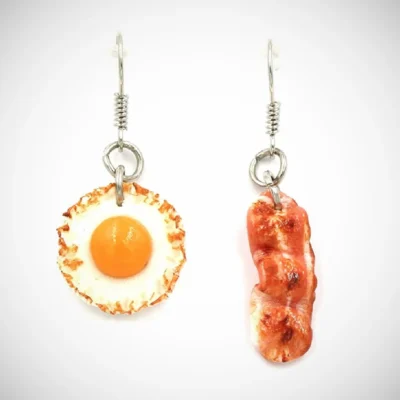 Egg Omlet and Bacon Earring 3