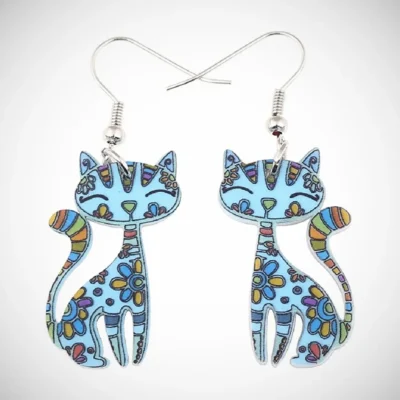 Flower Theme Kitten Earring 4