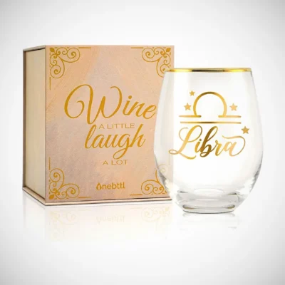 Libra zodiac wine glasses