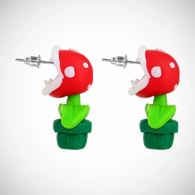 Pair of Green red color dinosaur stud 9