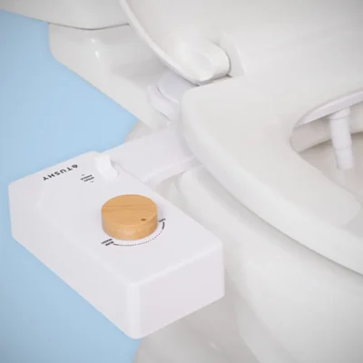 Toilet seat attachment for self cleaning water sprayer
