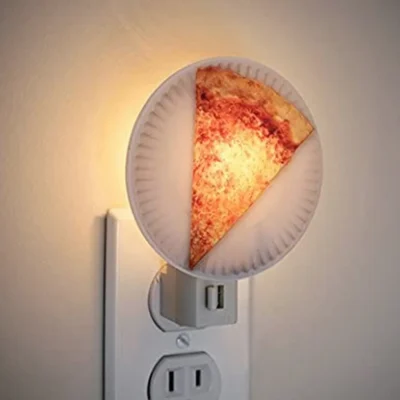 pizza shape night lamp plugged in outlet