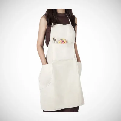 A girl wearing Artist Apron