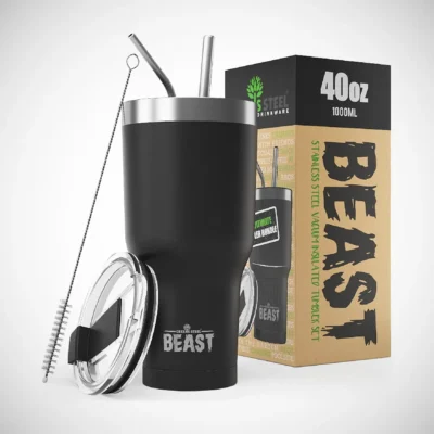 Stainless Steel Vacuum Tumbler with Lid and Cleaning Brush